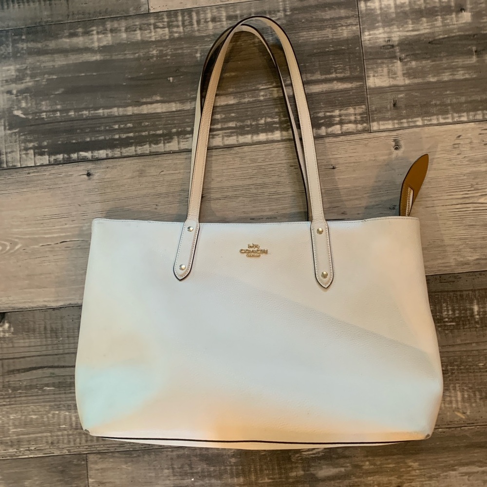 Coach Cream Leather Tote